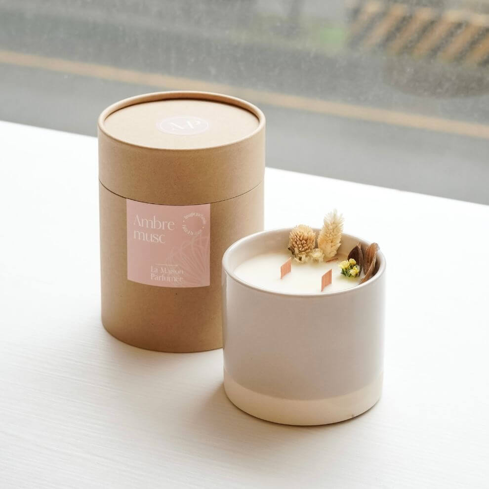 Autour du Bain 天然花草香氛精油蠟燭 琥珀麝香