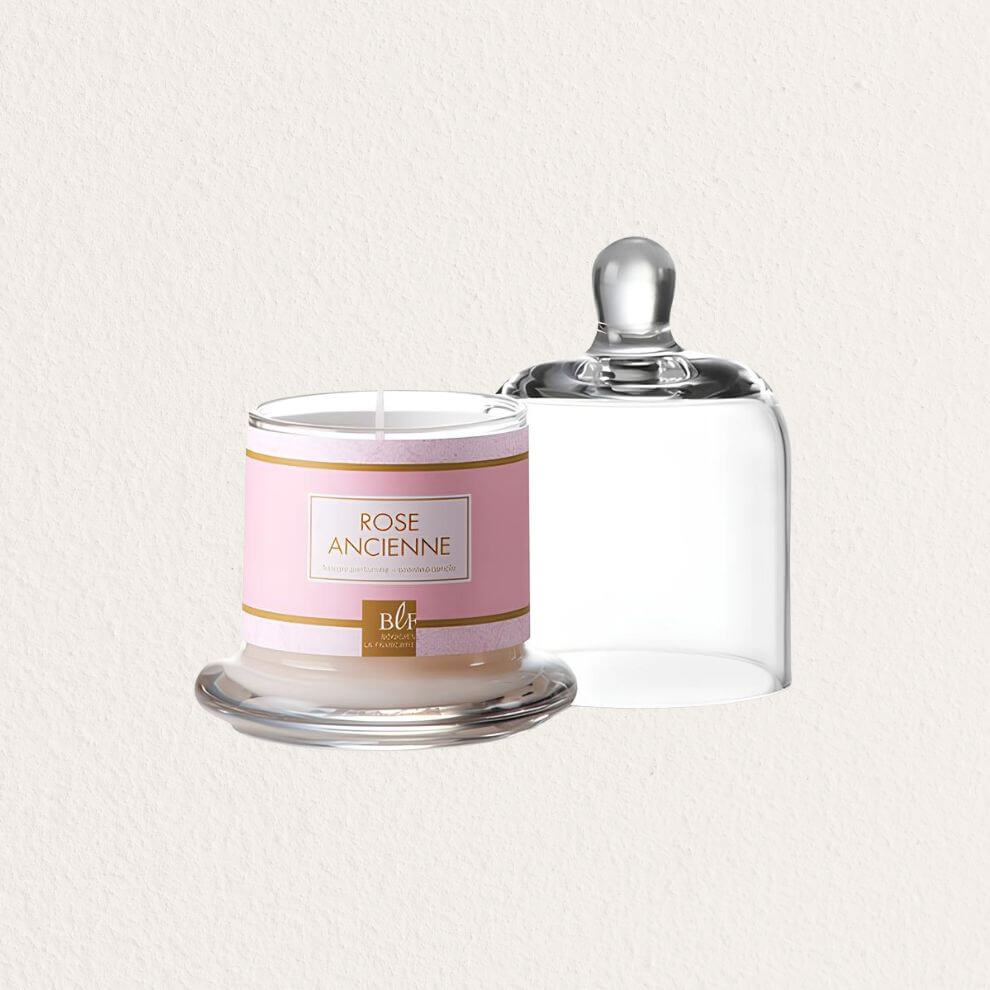 粉色甜蜜系列玻璃鐘罩蠟燭 柔滑玫瑰 (2)