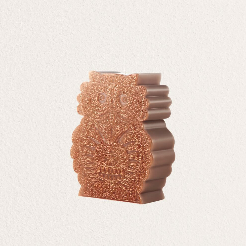 造型系列蠟燭 棕刻貓頭鷹 (2)