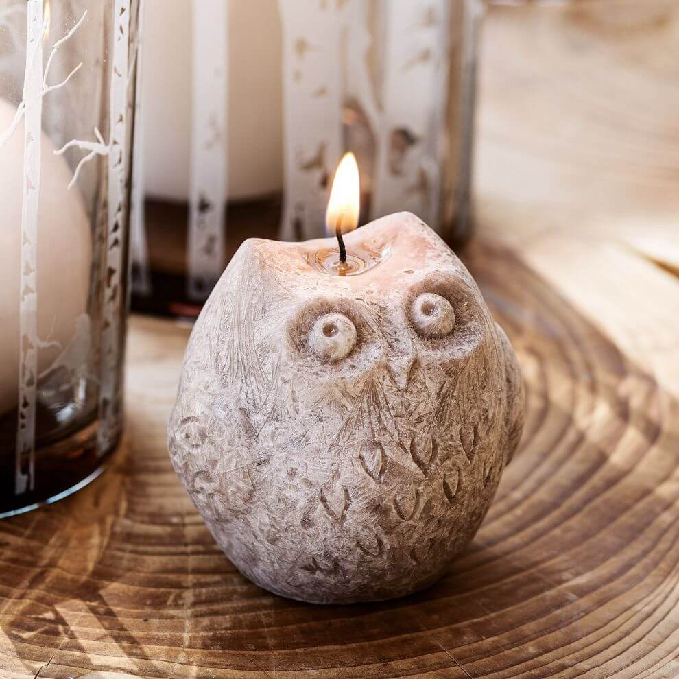 造型系列蠟燭 木質貓頭鷹 (4)