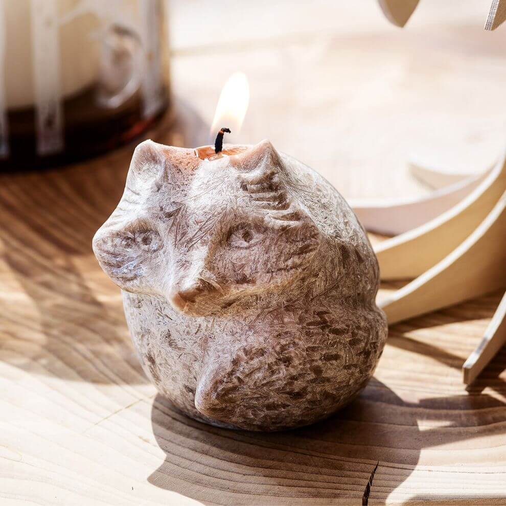 造型系列蠟燭 木質狐狸 (4)