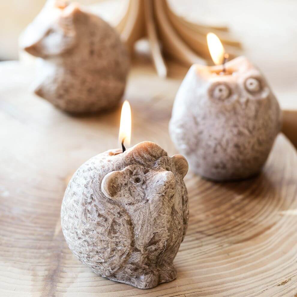 造型系列蠟燭 木質刺蝟 (4)