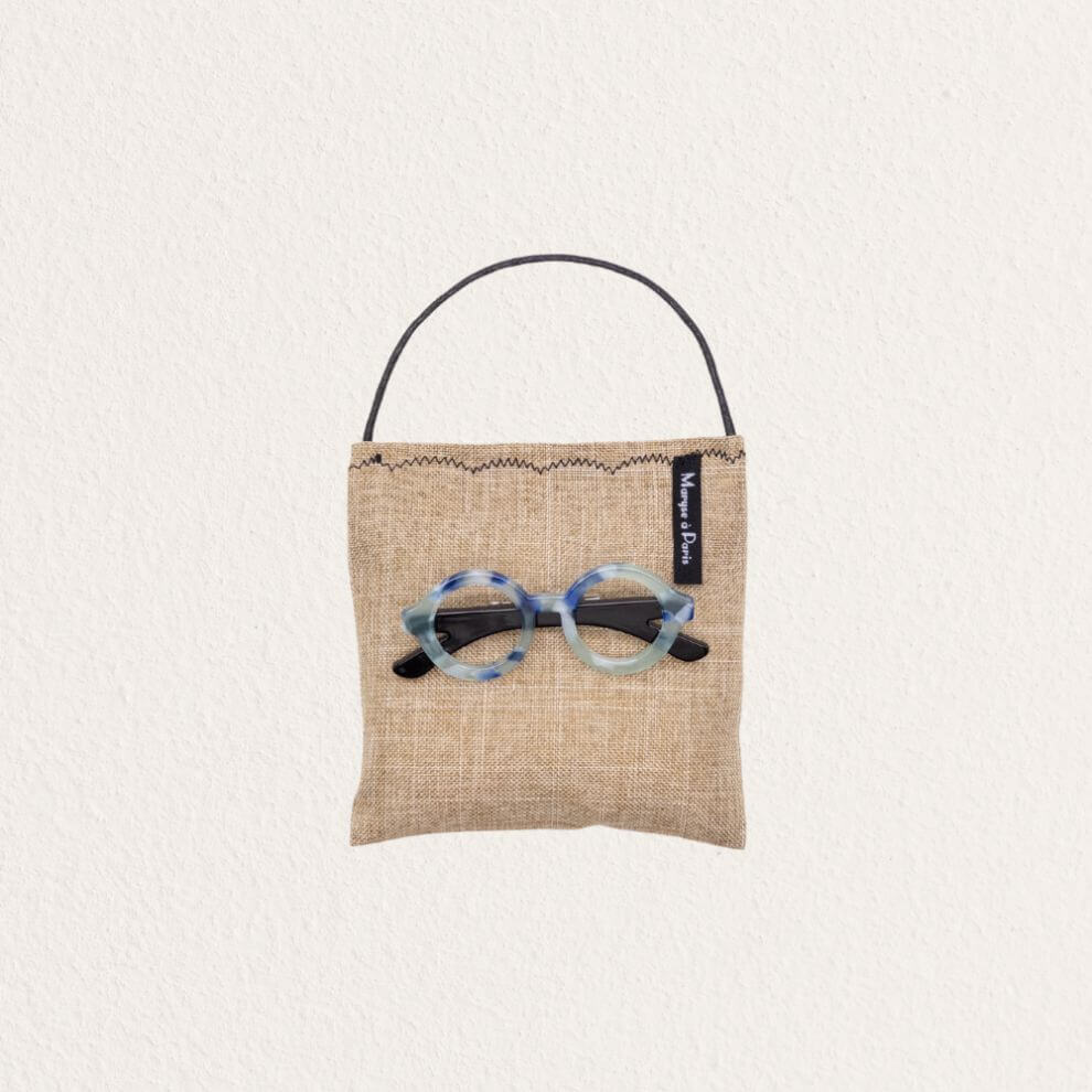 眼鏡別針香包 水藍琥珀色_H