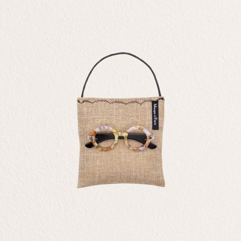 眼鏡別針香包 花樣琥珀色_K