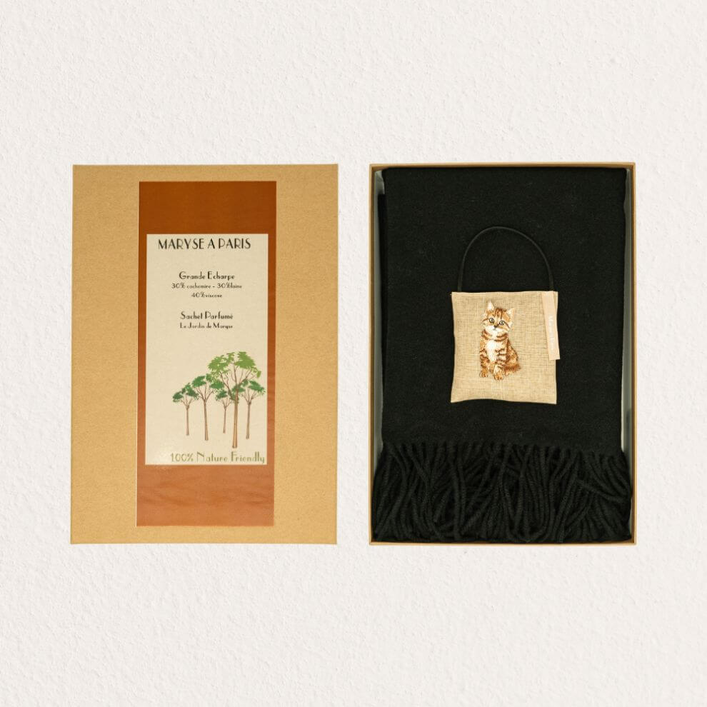 圍巾貓咪香包 黑色