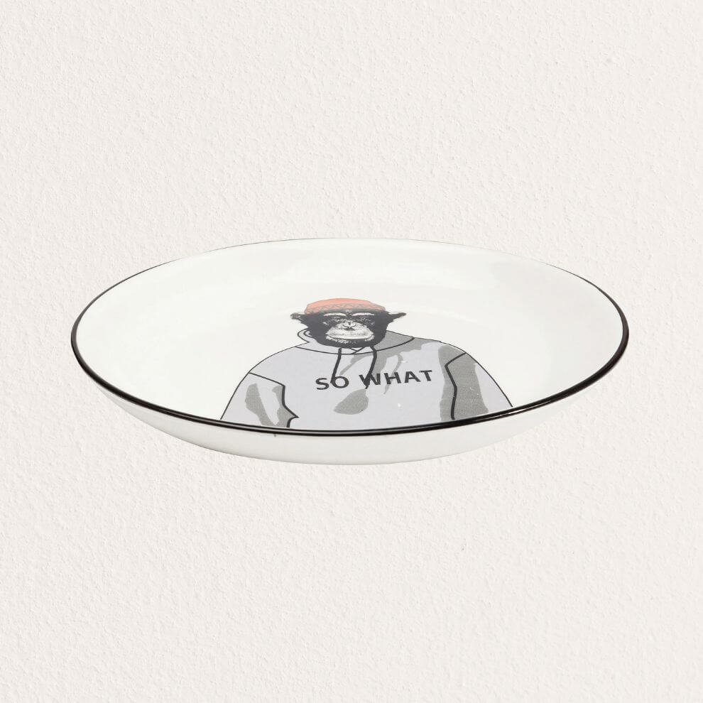 流氓猴造型瓷盤 (1)