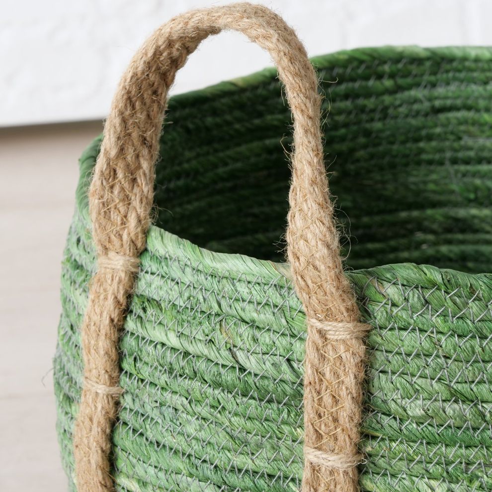 綠色編織置物籃 (3)