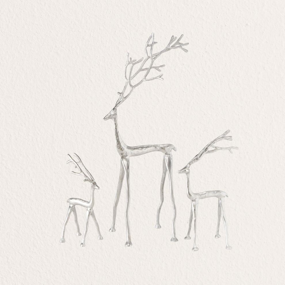 銀麋鹿造型擺飾 (1)