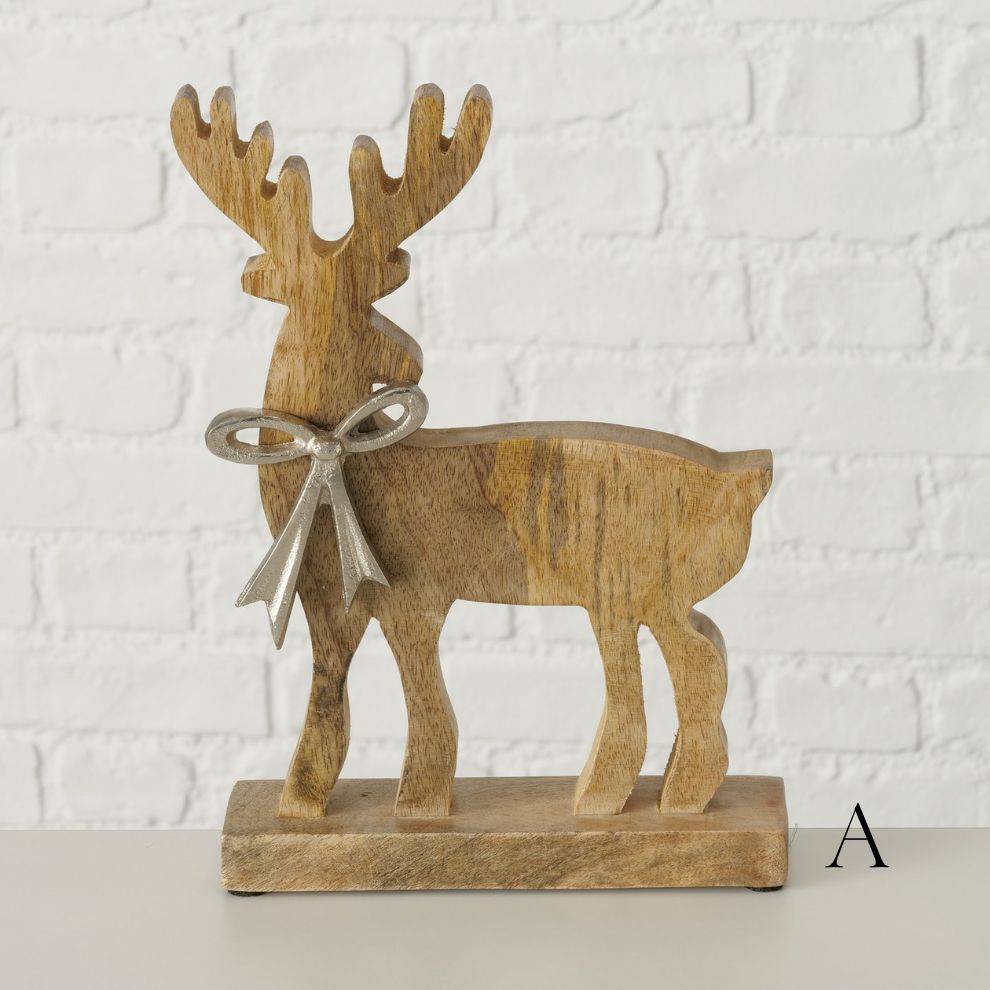 木雕麋鹿造型擺飾 (3)