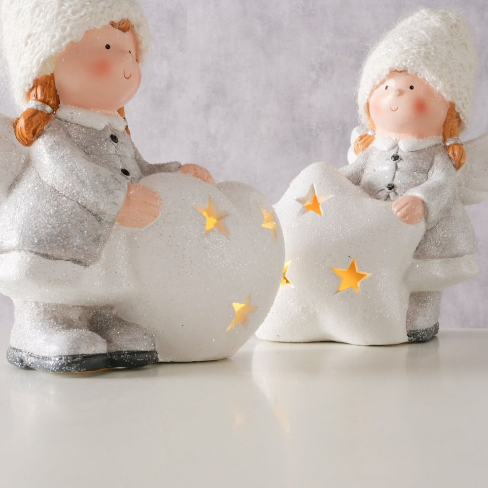 發光白雪天使造型擺飾 (2)