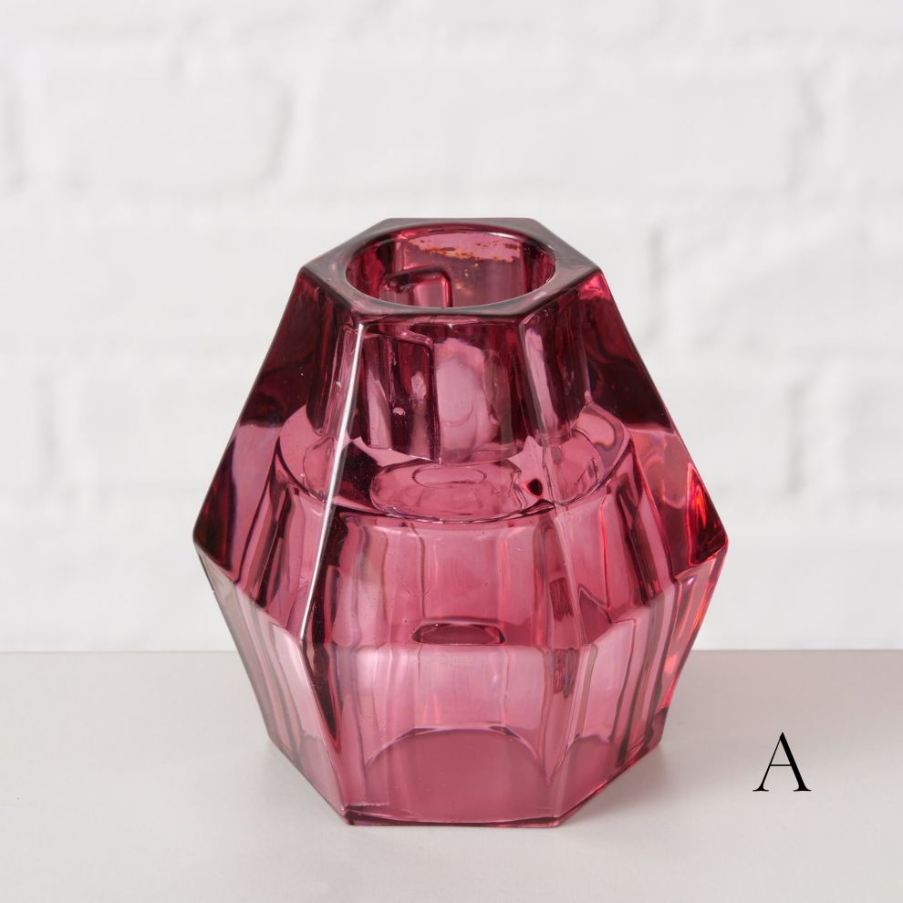 鑽石造型玻璃燭台 (4)