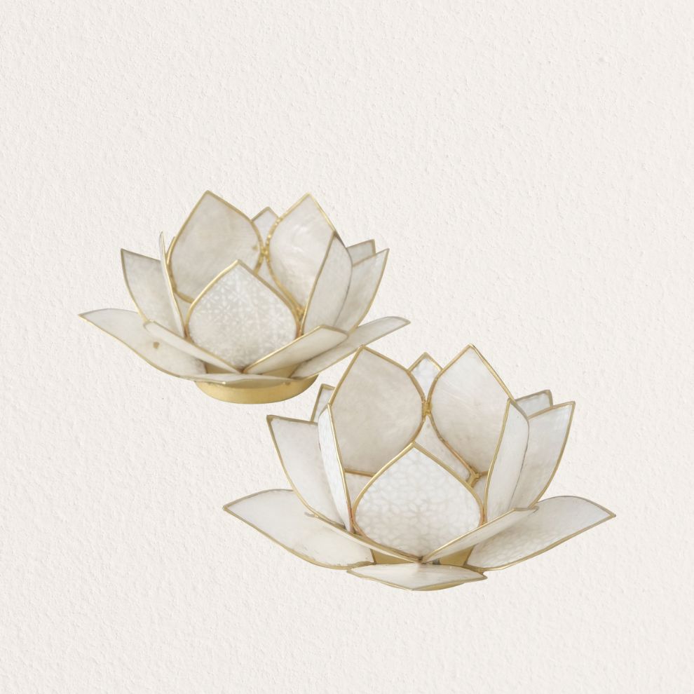 金邊荷花造型燭台 (1)