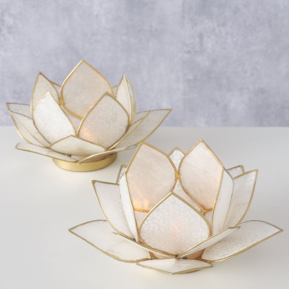 金邊荷花造型燭台 (2)