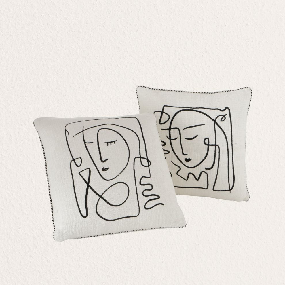 人像線條抱枕 (1)