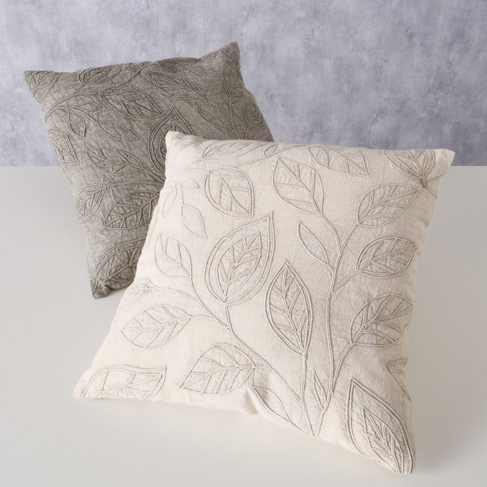 葉紋刺繡抱枕 (2)