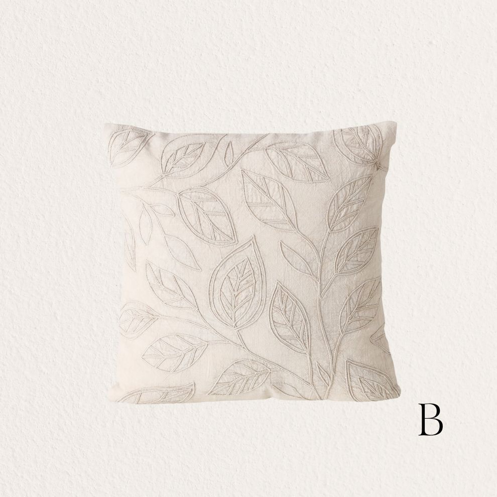 葉紋刺繡抱枕 (4)