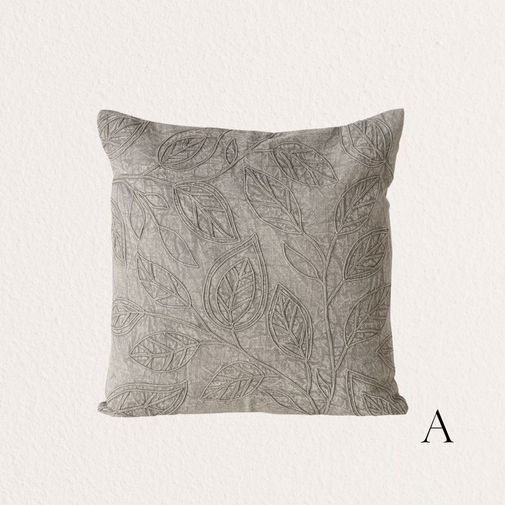 葉紋刺繡抱枕 (3)