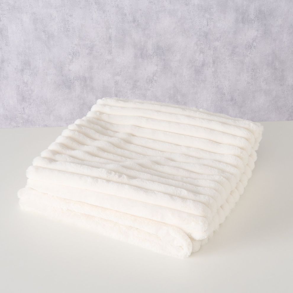 米白柔順毛毯 (2)