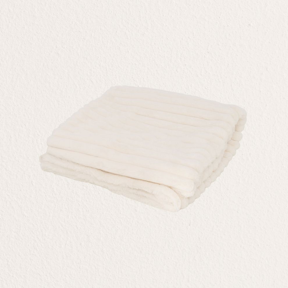 米白柔順毛毯 (1)