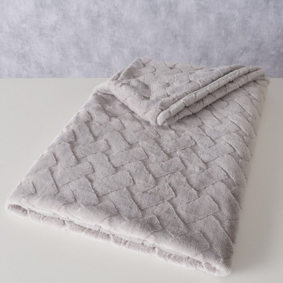 淺灰柔順毛毯 (2)