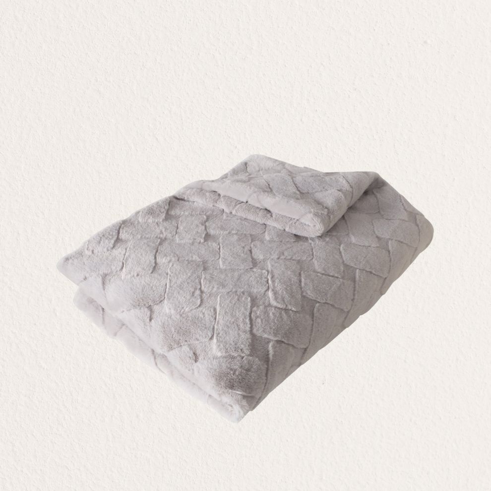 淺灰柔順毛毯 (1)