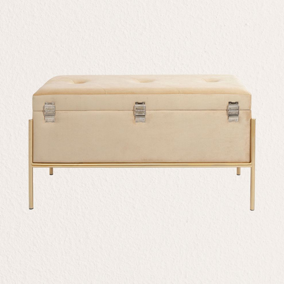 米色收納長凳 (2)