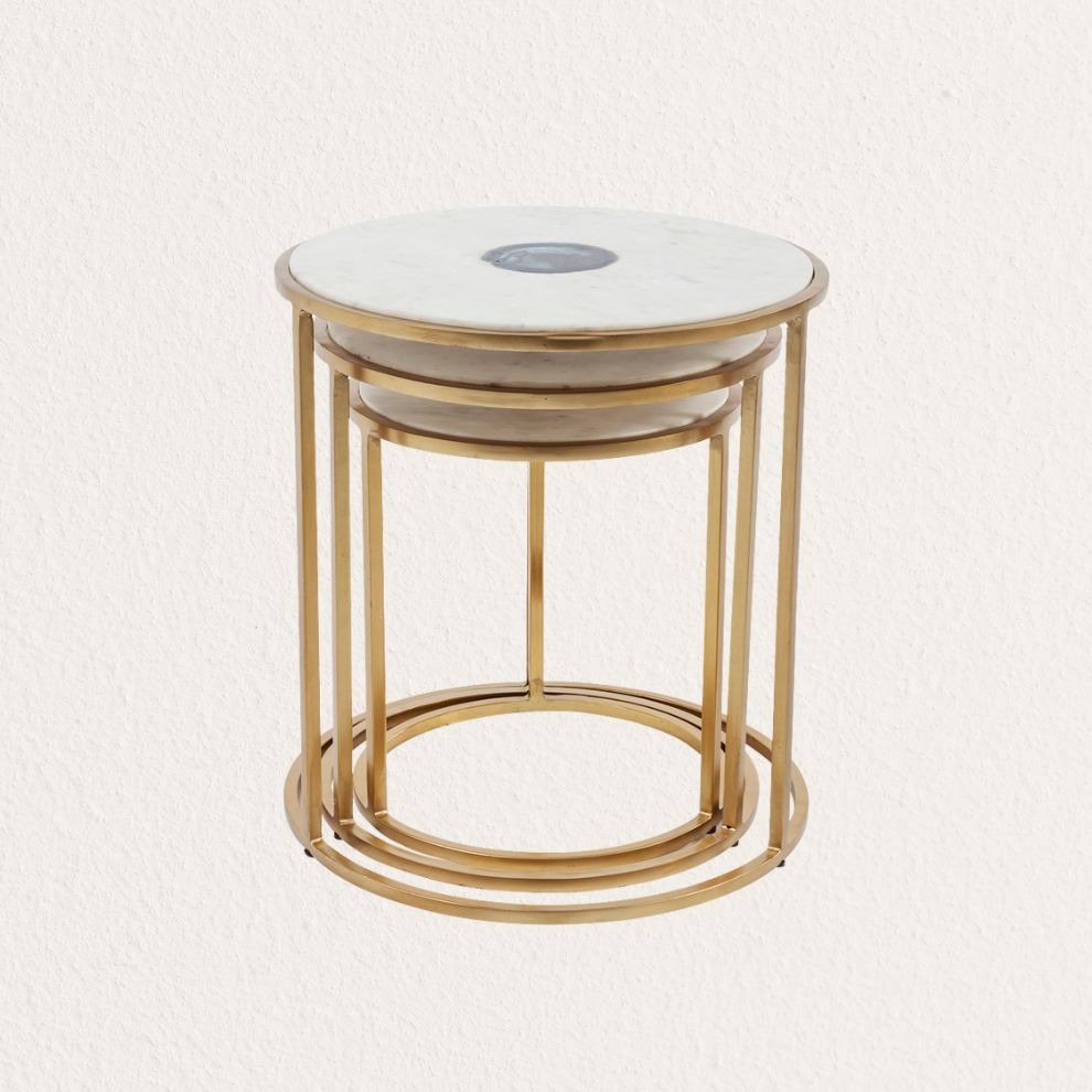 大理石紋造型邊桌 (3)