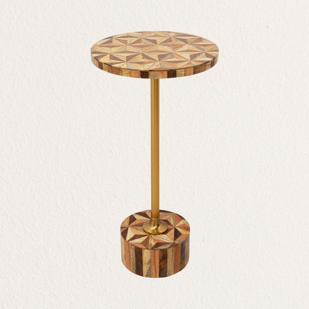 幾何棕格邊桌 (1)