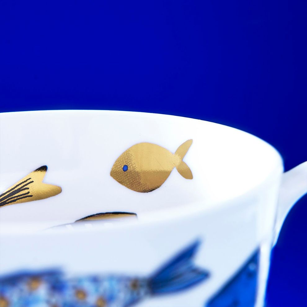 藍色魚群馬克杯 (4)