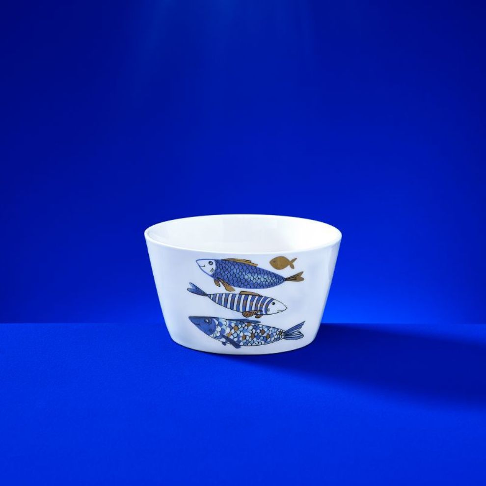 藍色魚群陶瓷碗 (2)