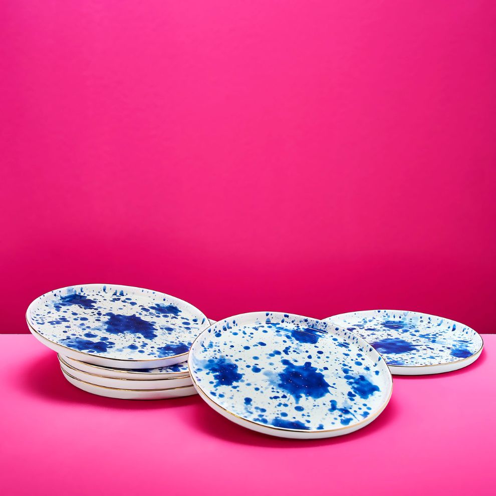 藍色潑墨點心盤 (3)