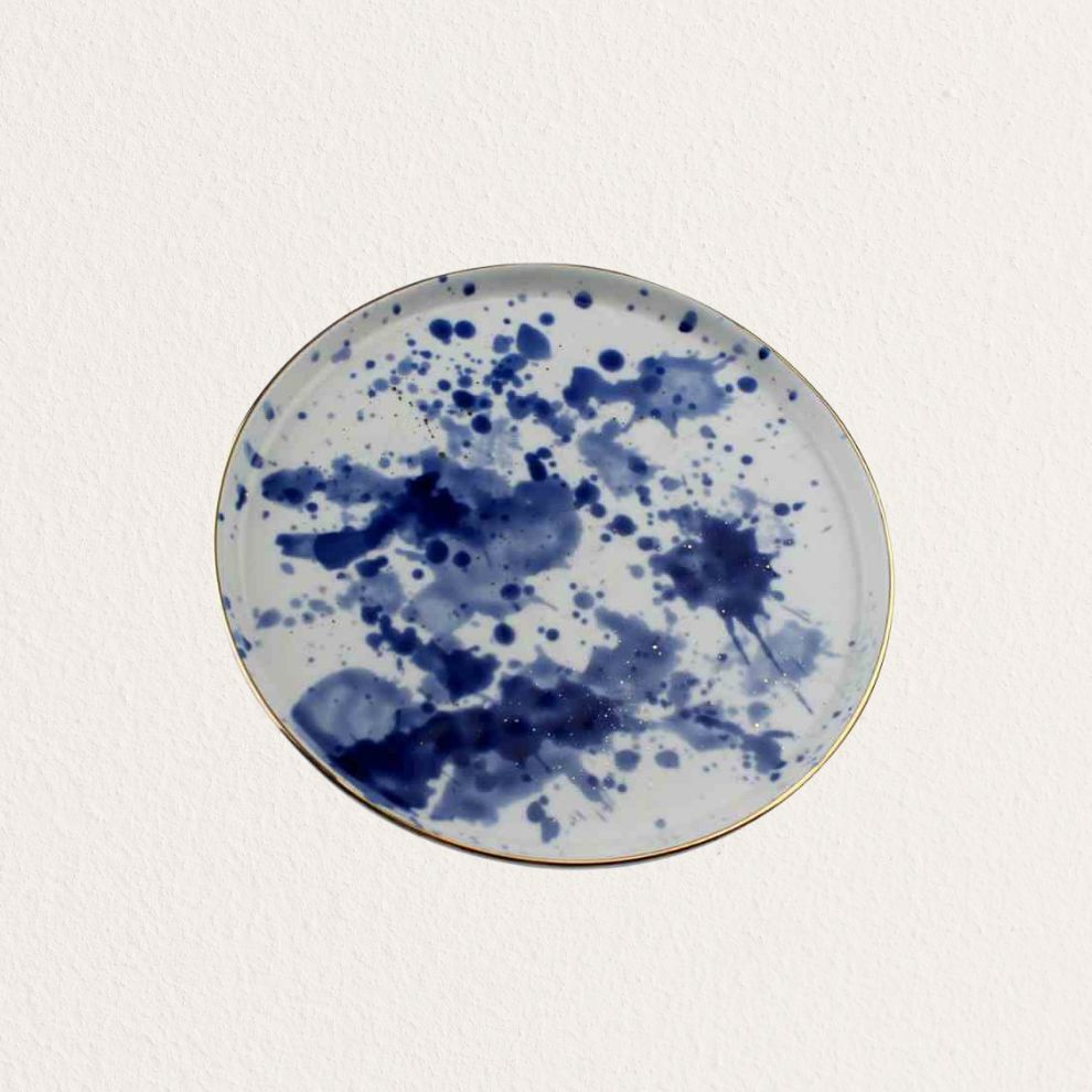 藍色潑墨點心盤 (1)