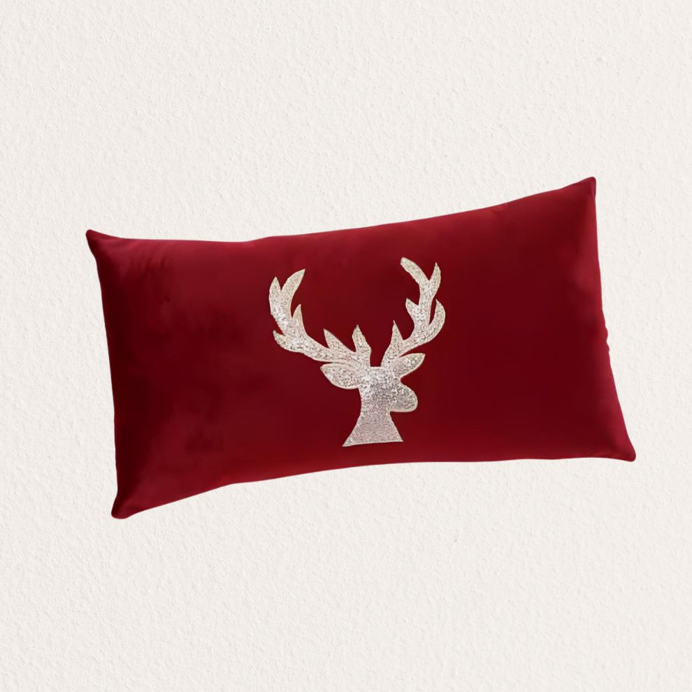 麋鹿抱枕 紅色