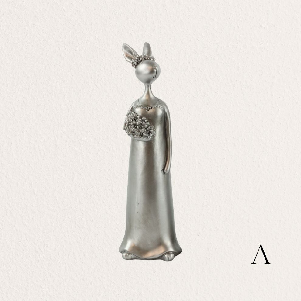 銀兔伴娘造型擺飾 (2)