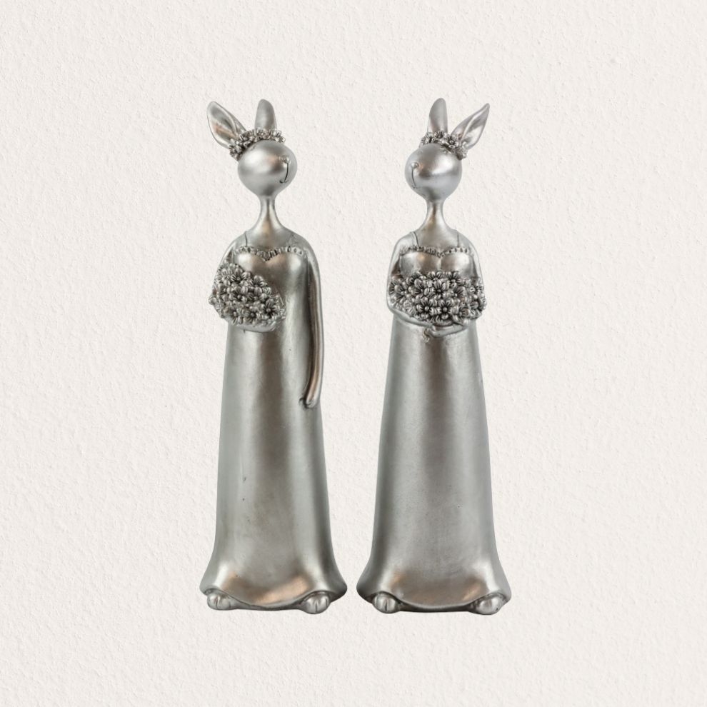 銀兔伴娘造型擺飾 (1)