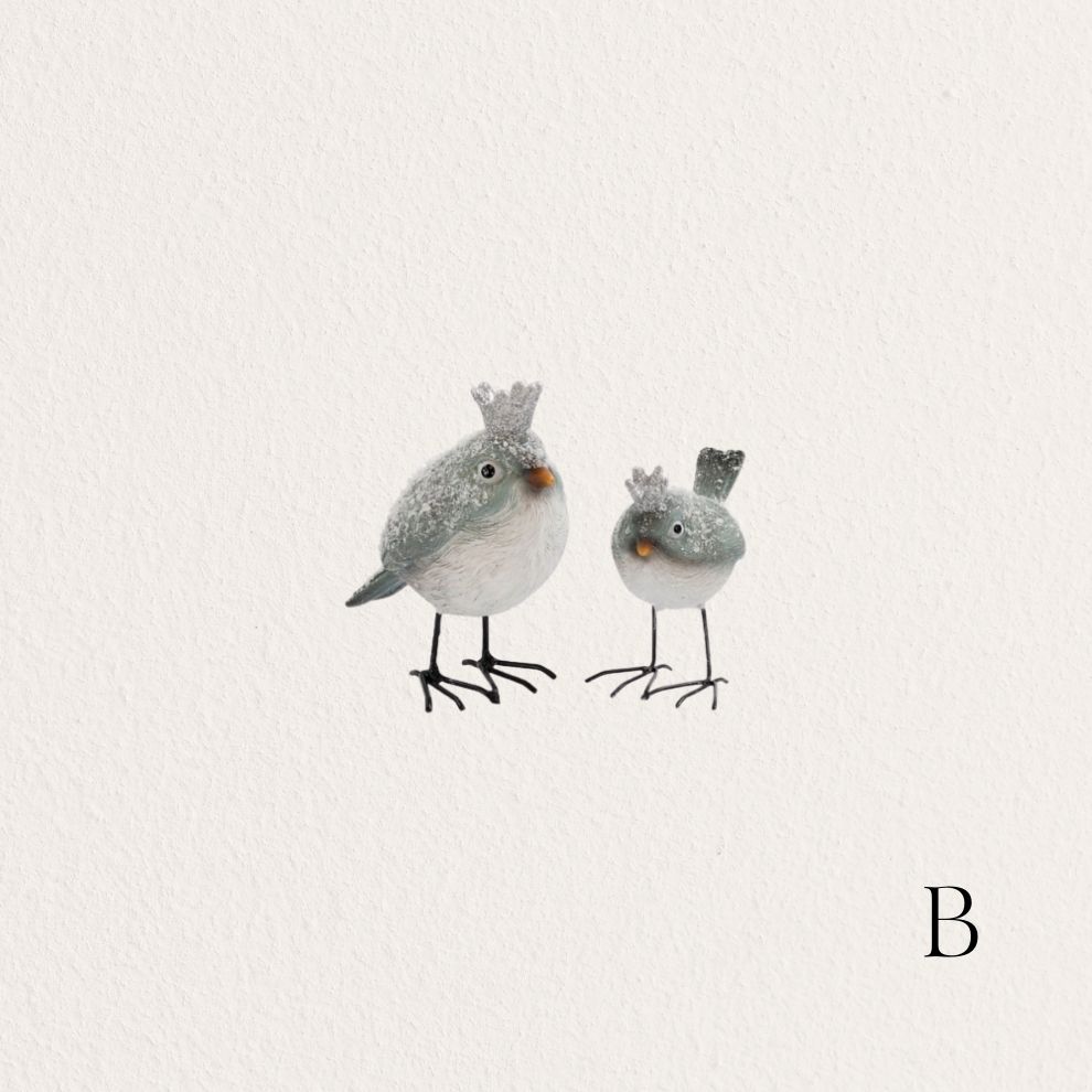 冬日冠冕小鳥造型擺飾 (3)